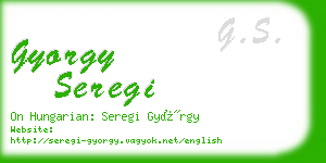 gyorgy seregi business card